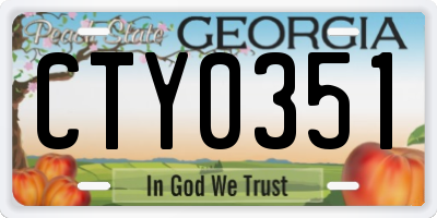 GA license plate CTY0351