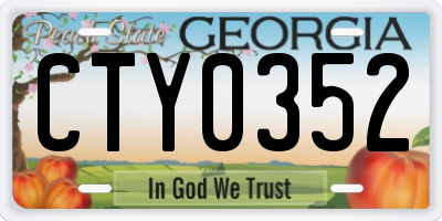 GA license plate CTY0352