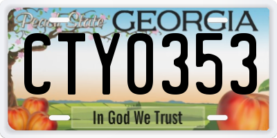 GA license plate CTY0353