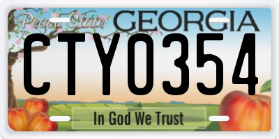 GA license plate CTY0354