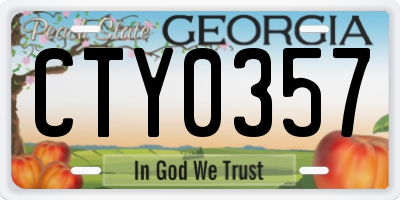 GA license plate CTY0357