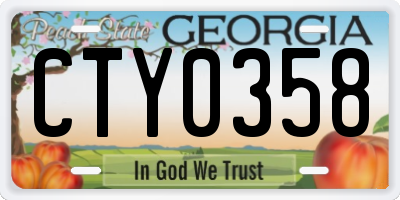 GA license plate CTY0358