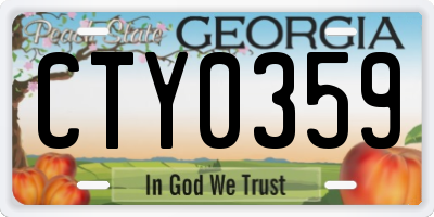GA license plate CTY0359