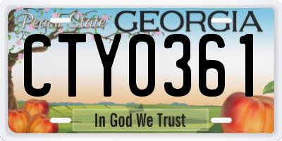 GA license plate CTY0361