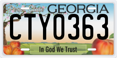 GA license plate CTY0363