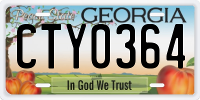 GA license plate CTY0364