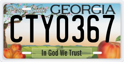 GA license plate CTY0367