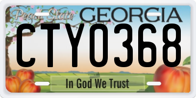 GA license plate CTY0368