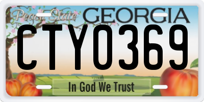 GA license plate CTY0369