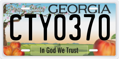 GA license plate CTY0370