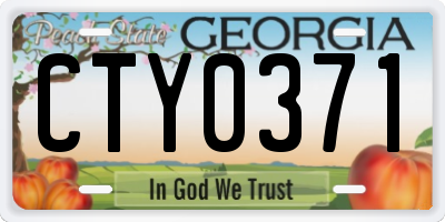 GA license plate CTY0371