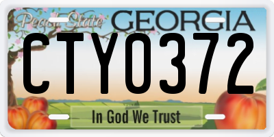 GA license plate CTY0372