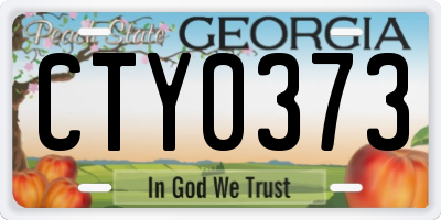 GA license plate CTY0373