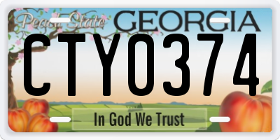 GA license plate CTY0374