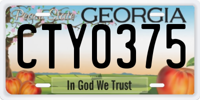 GA license plate CTY0375