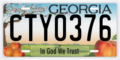 GA license plate CTY0376