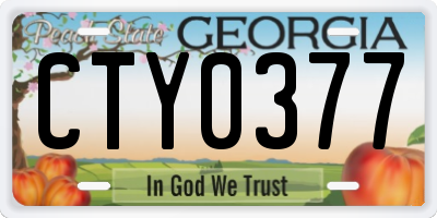 GA license plate CTY0377