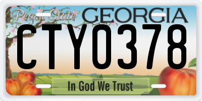 GA license plate CTY0378