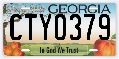 GA license plate CTY0379