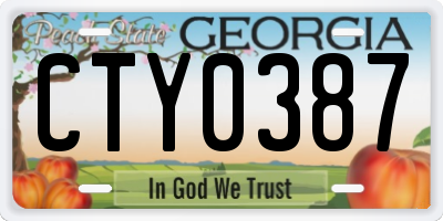 GA license plate CTY0387