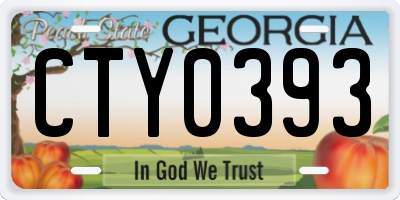 GA license plate CTY0393