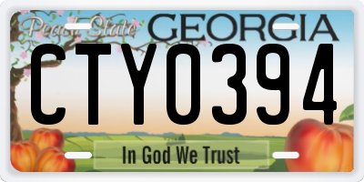 GA license plate CTY0394