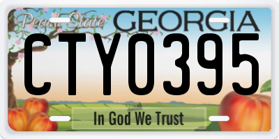 GA license plate CTY0395
