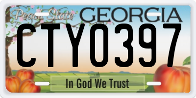 GA license plate CTY0397