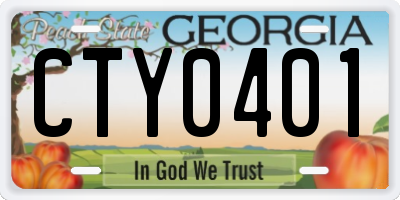 GA license plate CTY0401