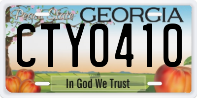 GA license plate CTY0410