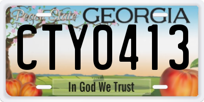 GA license plate CTY0413