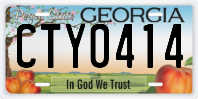 GA license plate CTY0414