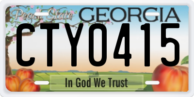 GA license plate CTY0415