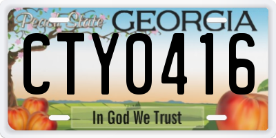 GA license plate CTY0416