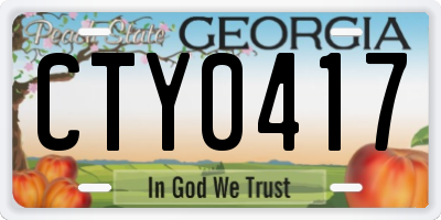 GA license plate CTY0417