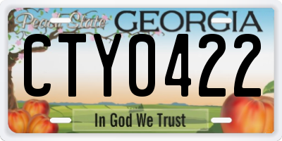 GA license plate CTY0422