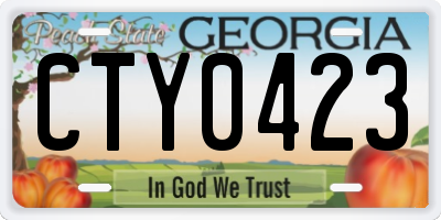 GA license plate CTY0423