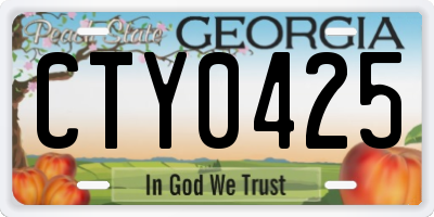 GA license plate CTY0425