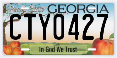 GA license plate CTY0427