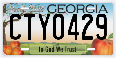 GA license plate CTY0429