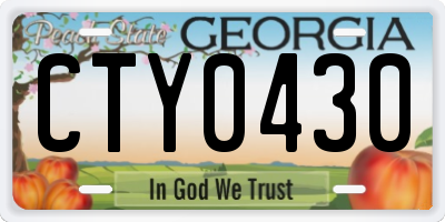 GA license plate CTY0430