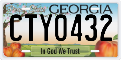 GA license plate CTY0432
