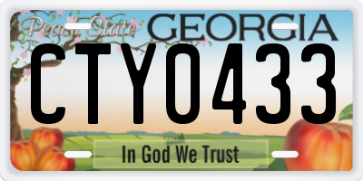 GA license plate CTY0433