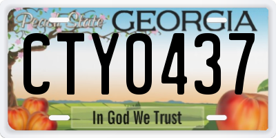 GA license plate CTY0437