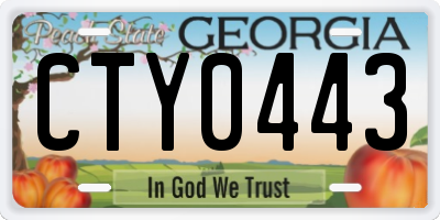 GA license plate CTY0443