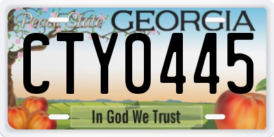 GA license plate CTY0445