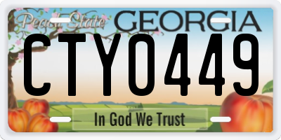 GA license plate CTY0449