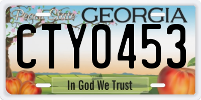 GA license plate CTY0453