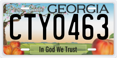 GA license plate CTY0463