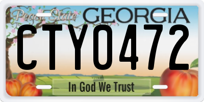 GA license plate CTY0472